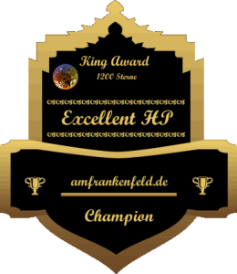 King Award Medaille Champion Am Frankenfeld