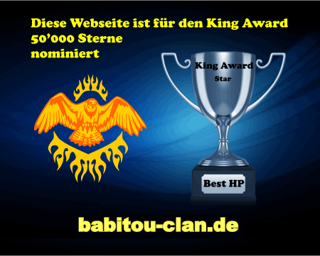 King Award Nominationsschild Babitou-Clan.de