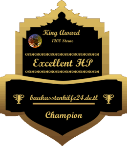 King Award Medaille Champion Baukastenhilfe 24