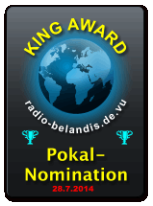 King Award Nominationsschild Radio Belandis