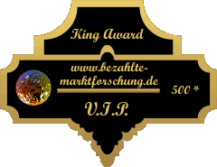 King Award Medaille VIP Bezahlte Marktforschung