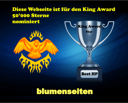 King Award Nominationsschild Blumenseiten