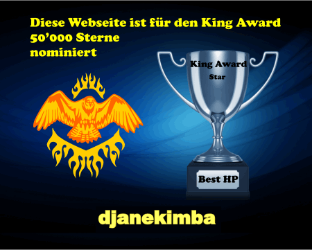 King Award Nominationsschild Djanekimba