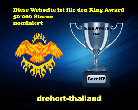 King Award Nominationsschild Drehort Thailand