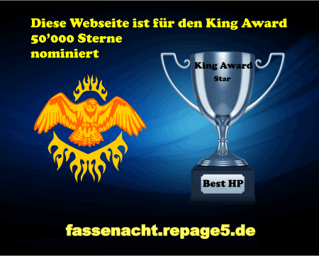 King Award Nominationsschild Fassenacht