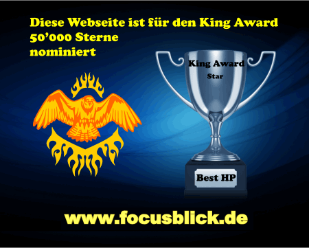 King Award Nominationsschild Focusblick