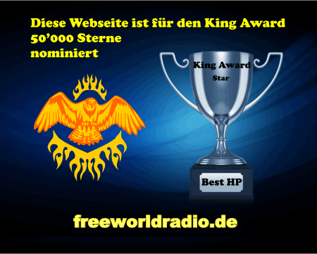 King Award Nominationsschild Freeworldradio