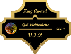 King Award Medaille VIP Gästebuch Lichterkette