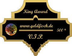 King Award Medaille VIP Geldfisch