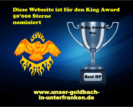 King Award Nominationsschild Unser-Goldbach-in-Unterfranken