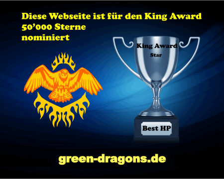 King Award Nominationsschild Green-Dragons