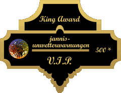 King Award Medaille VIP Jannis Unwetterwarnungen