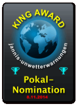 King Award Nominationsschild Jannis Unwetterwarnungen