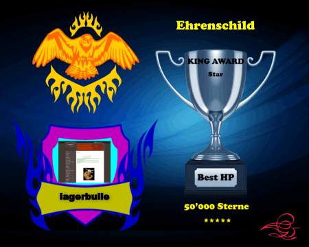 King Award Ehrenschild Lagerbulle