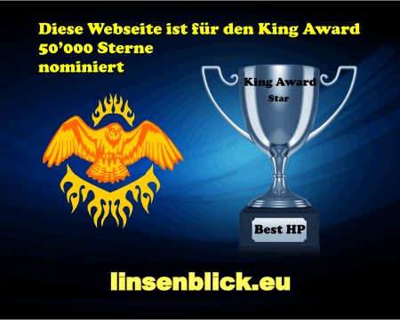 King Award Nominationsschild Linsenblick