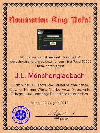 King Award Nominationsurkunde Meerschweinchenundco