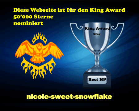 King Award Nominationsschild Nicole sweet snowflake
