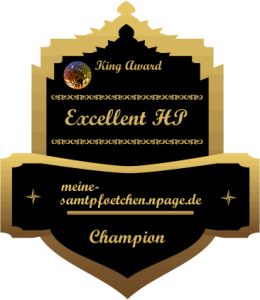 King Award Medaille Excellent HP Meine-Samtpfoetchen