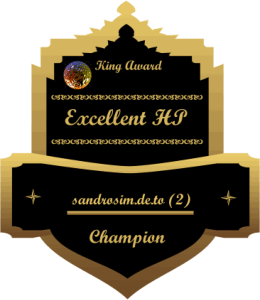 King Award Medaille Excellent HP Sandrosim