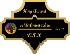 King Award Medaille VIP Schlafmützchen
