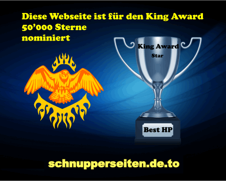 King Award Nominationsschild Schnupperseiten