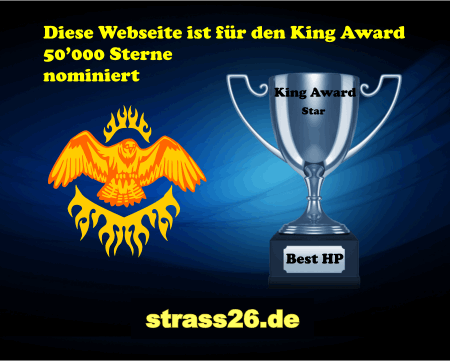 King Award Nominationsschild Strass26