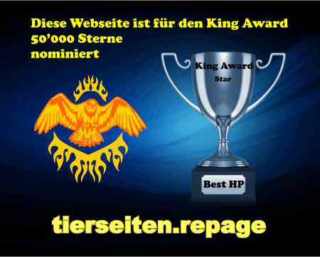 King Award Nominationsschild Tierseiten Repage