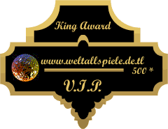 King Award Medaille VIP Weltallspiele