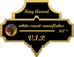 King Award Medaille VIP White sweet Snowflakes